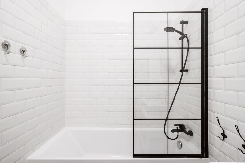 Modern Shower with Black Frame